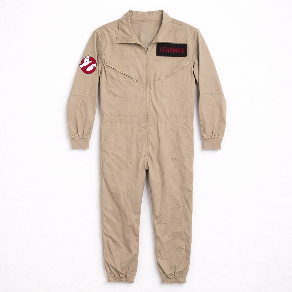Ghostbusters Venkman Costume Jumpsuit Adult Medium Beige Cosplay Movie Uniform